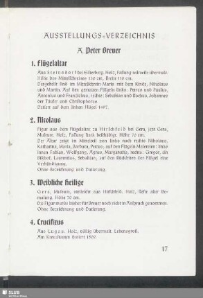 Ausstellungs-Verzeichnis