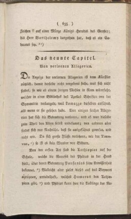 Das neunte Capitel. Von verlornen Allegorien.