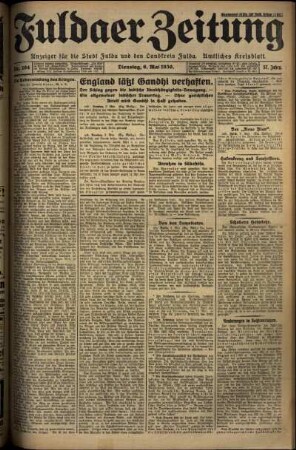 Ausgabe vom Dienstag, den 06. Mai 1930.