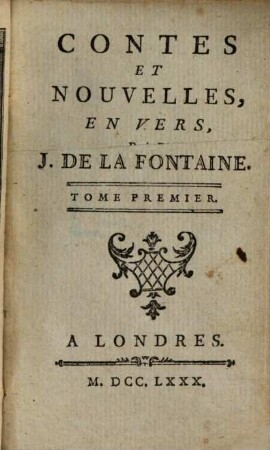 Contes Et Nouvelles En Vers, 1