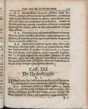 Cap. XXI. De Hydroscopiis.