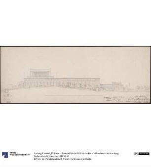 Potsdam. Entwurf für ein Friedrichsdenkmal auf dem Mühlenberg. Seitenansicht