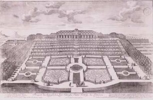 Prospect des Königl. Lust-Schlosses Sans Soucy, bei Potsdam