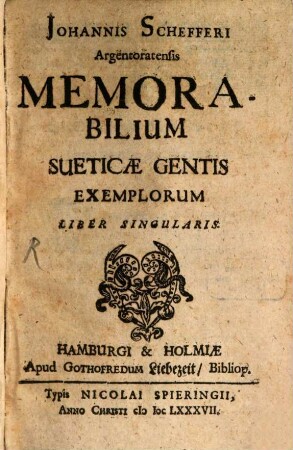 Memorabilium sueticae gentis exemplorum liber singularis