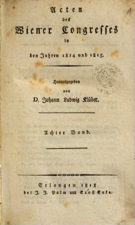 Acten des Wiener Congresses in den Jahren 1814 und 1815, 8. H. 29-31