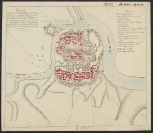 Grundriss der Stadt und Vestung Belgrad in Servien : wie solche nach der Eroberung ... 1717 ... verbessert und mit neuen versehen worden...