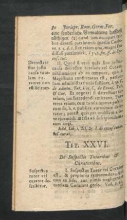 Tit. XXVI. De Suspectis Tutoribus & Curatoribus