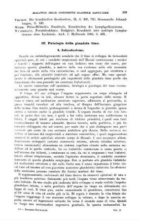 III. Patologia della glandola timo.