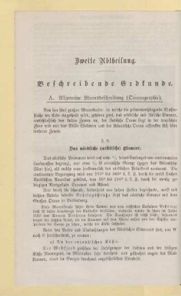 Zweite Abtheilung. Beschreibende Erdkunde