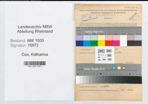 Entnazifizierung Katharina Cox, geb. 10.06.1910 ()