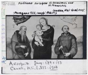 Pietro Perugino: Madonna zwischen Hl. Hieronymus und Hl. Franziskus. London, National Gallery
