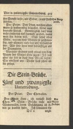 Die Stein-Brüche. Fünf und zwanzigste Unterredung