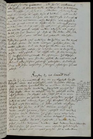 Freytag d 20 decemb 1726.