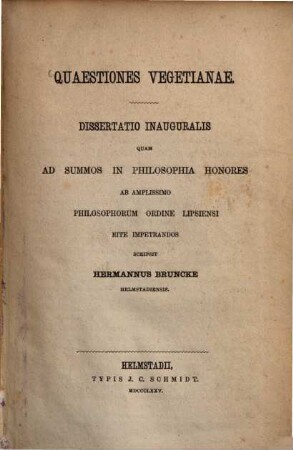 Quaestiones Vegetianae : Diss. inaug.