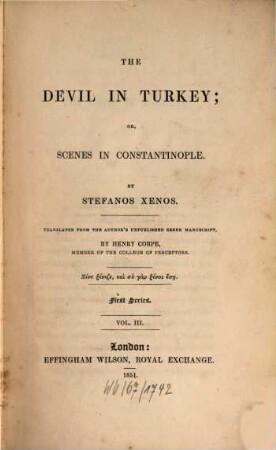 The Devil in Turkey; or Scenes in Constantinople., 3
