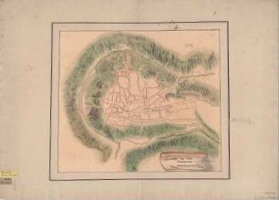 Plan von Schneeberg, 1:5 000, Handzeichnung, um 1750? : Grundriss der Stadt Schneeberg. - [Ca. 1:5 500]. - [S.l.] , [um 1750?]. - 1 Kt. : Handzeichng. ; 44 x 39 cm