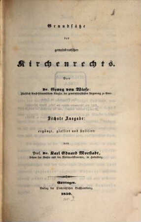 Grundsätze des gemeindeutschen Kirchenrechts