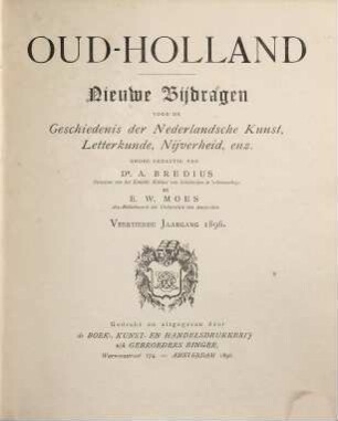 Oud-Holland : tijdschrift voor Nederlandse kunstgeschiedenis. 14. 1896