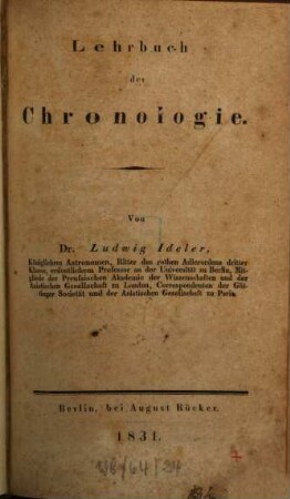 Lehrbuch der Chronologie