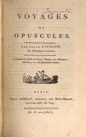 Voyages et opuscules