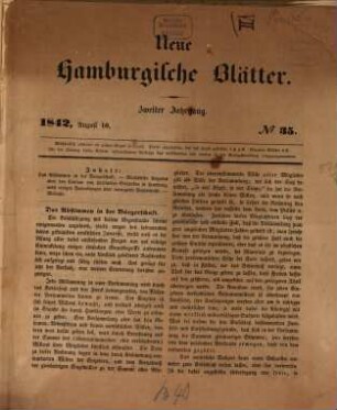 Neue hamburgische Blätter. 2,35/38, 2,35/38. 1842