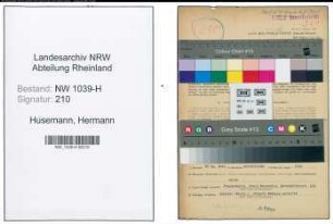 Entnazifizierung Hermann Husemann , geb. 29.07.1888 (Beamter)