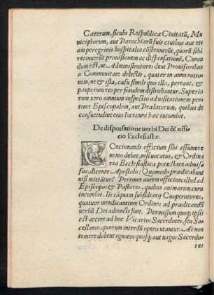 De dispensatione verbi Dei & officio Ecclesiastae.