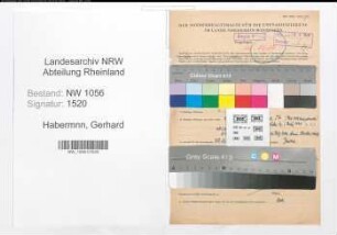 Entnazifizierung Gerhard Habermnn , geb. 21.07.1911 (Vertreter)