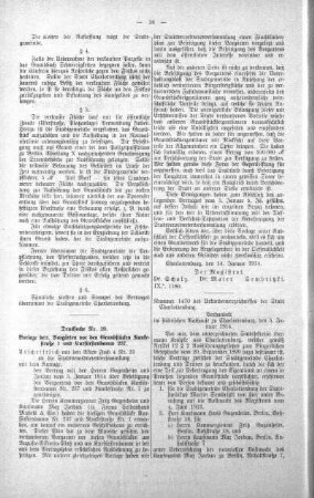In nicht öffentlicher Sitzung. (19.), 21. Januar 1914