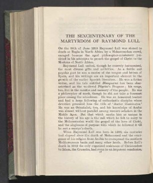 The sexcentenary of the martyrdom of raymond lull