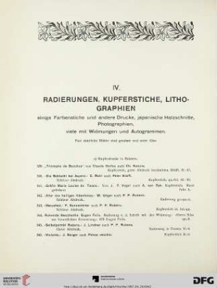 Radierungen, Kupferstiche, Lithographien (Nr. 339-416)