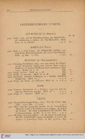 Oesterreichische Städte (Nr. 3290-3319)
