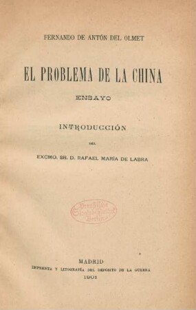 El problema de la China : ensayo