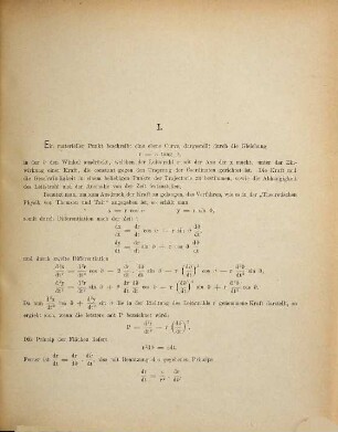 Aufgaben aus der rationellen Mechanik, betreffend die Bewegung eines materiellen Punktes