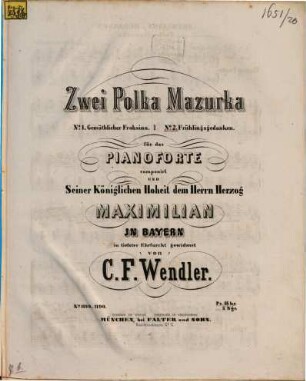 Zwei Polka-Mazurka für das Pianoforte. 2, Frühlingsgedanken