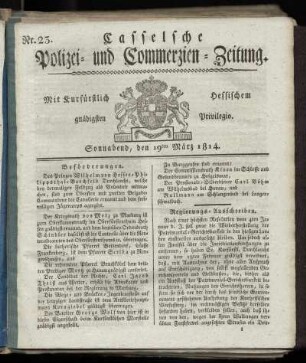 Nr. 23, Sonnabend den 19ten Maerz. 1814