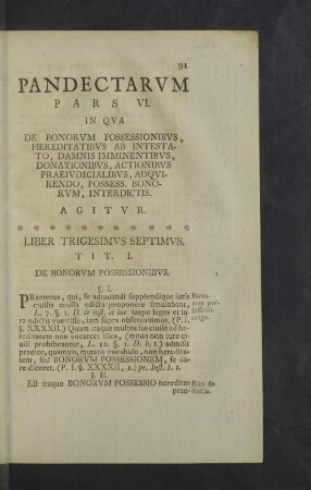 Liber Trigesimus Septimus.