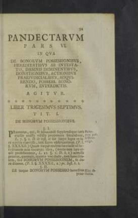 Liber Trigesimus Septimus.