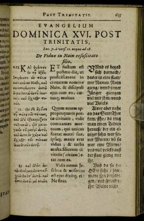 Evangelium Dominica XVI. Post Trinitatis.