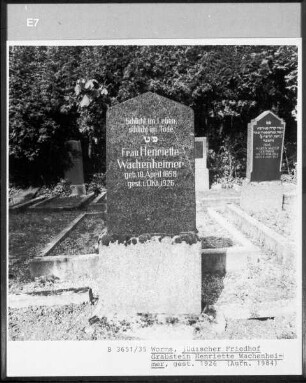 Grabstein von Henriette Wachenheimer (gestorben 1926.10.01)