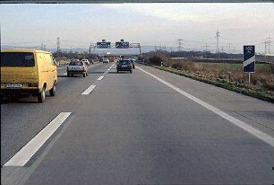 Hauptfahrbahn Süd der A656 (Mannheim Richtung Heidelberg): Zufahrt auf AK Mannheim