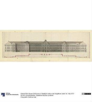 Entwurf des Neuen Schlosses in Stuttgart, Aufriss der Hauptfront