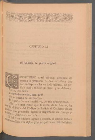 Capítulo LI - Un consejo de guerra original.