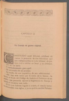 Capítulo LI - Un consejo de guerra original.