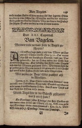 Dat XXI. Capittel. Van Vagelen.