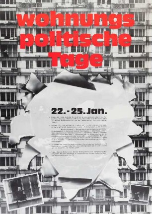 Plakat: "Wohnungspolitische Tage"