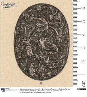 (2) 3 Blatt einer Folge: kleine Ovale, ähnlich den vorigen, H. Ianssen fecit, Nr. 1, 2 u. 1 Blatt o. Nr. (Nr. 3), da beschnitten. Blatt 1 außerdem bez: C I Visscher (zsgz.) Excude.