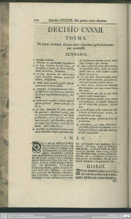 Decisio CXXXII. De poena criminis abortus ante dimidium gestationis tempus commissi