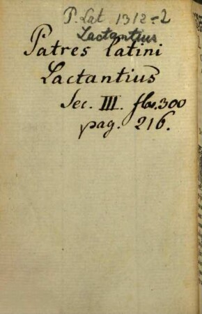 L. Coelii Lactantii Firmiani, Diuinarum institutionum Libri VII.