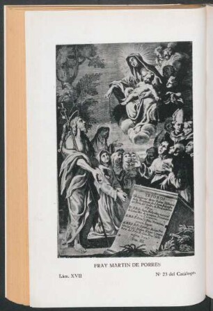 Lám. XVII: "Fray Martin de Porres", No. 23 del catálogo